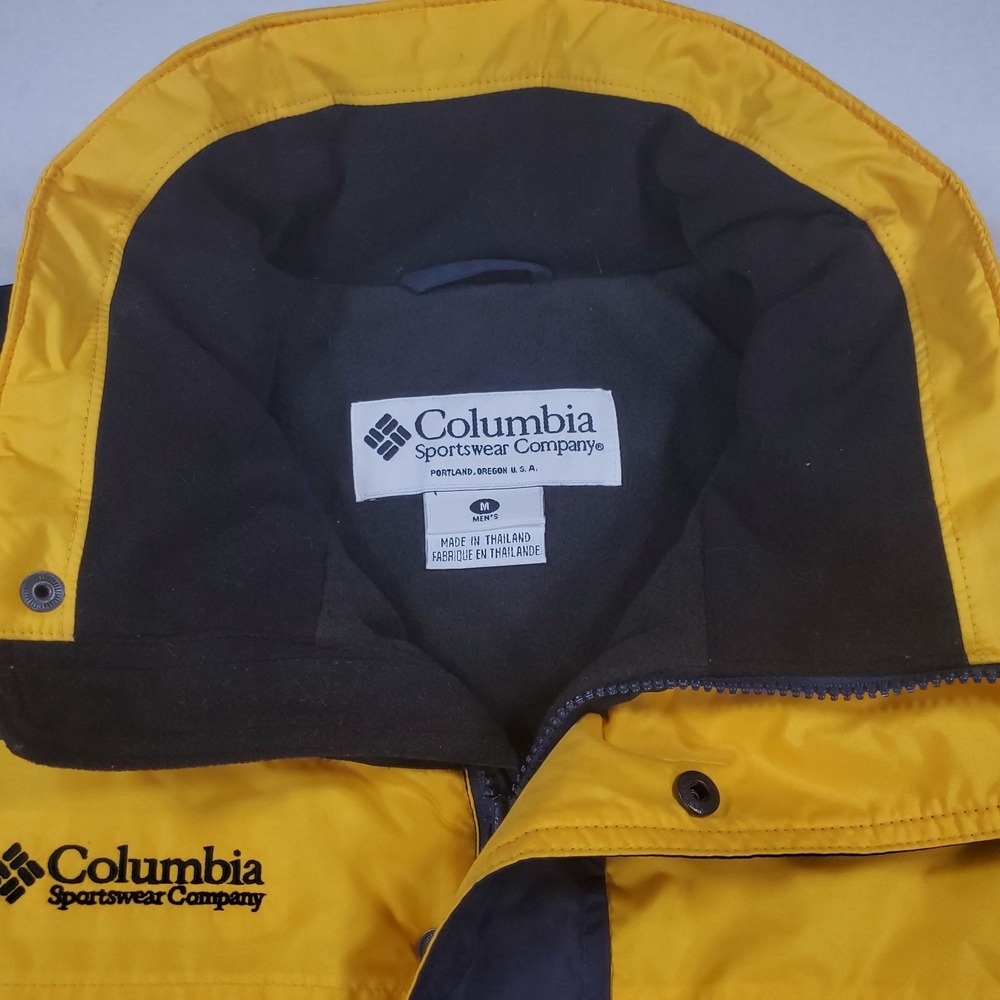 Columbia Timber Ridge Parka Jacket Mens M Navy Yellow Insulated Coat - Picture 3 of 12